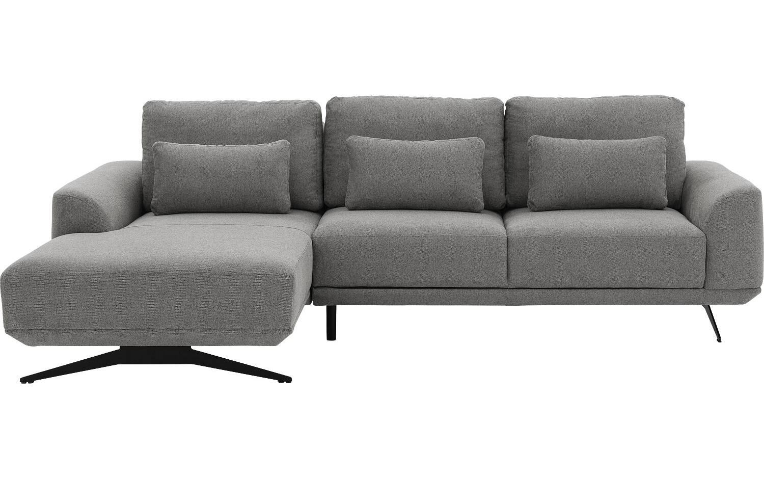 Goossens Excellent Bank Princess Met Elektrisch Uitschuifbaar Zitvlak grijs, stof, 3-zits, elegant chic met chaise longue links - 8718823228977