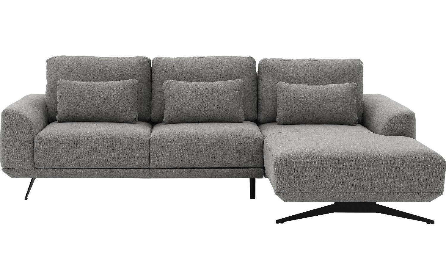 Goossens Excellent Bank Princess Met Elektrisch Uitschuifbaar Zitvlak grijs, stof, 2,5-zits, elegant chic met chaise longue rechts - 8718823228755