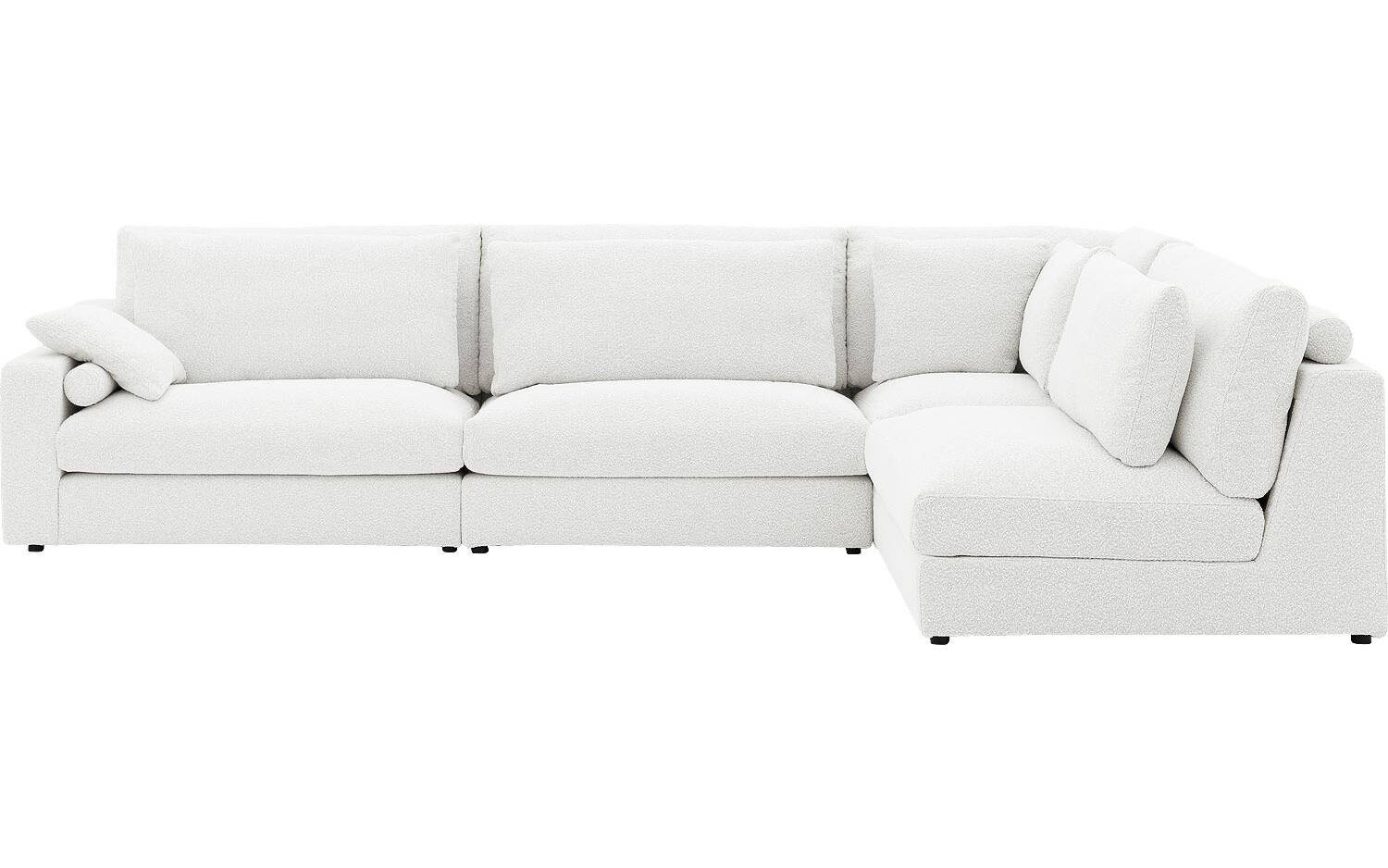Goossens Hoekbank Odette wit, stof, 1,5-zits, stijlvol landelijk - 8718823256666