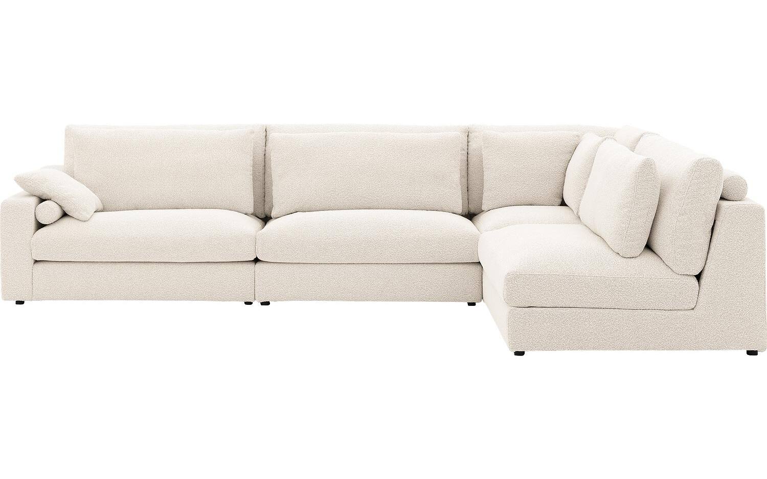 Goossens Hoekbank Odette wit, stof, 1,5-zits, stijlvol landelijk - 8718823256673