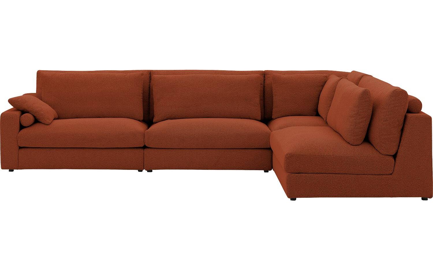 Goossens Hoekbank Odette rood, stof, 1,5-zits, stijlvol landelijk - 8718823256734