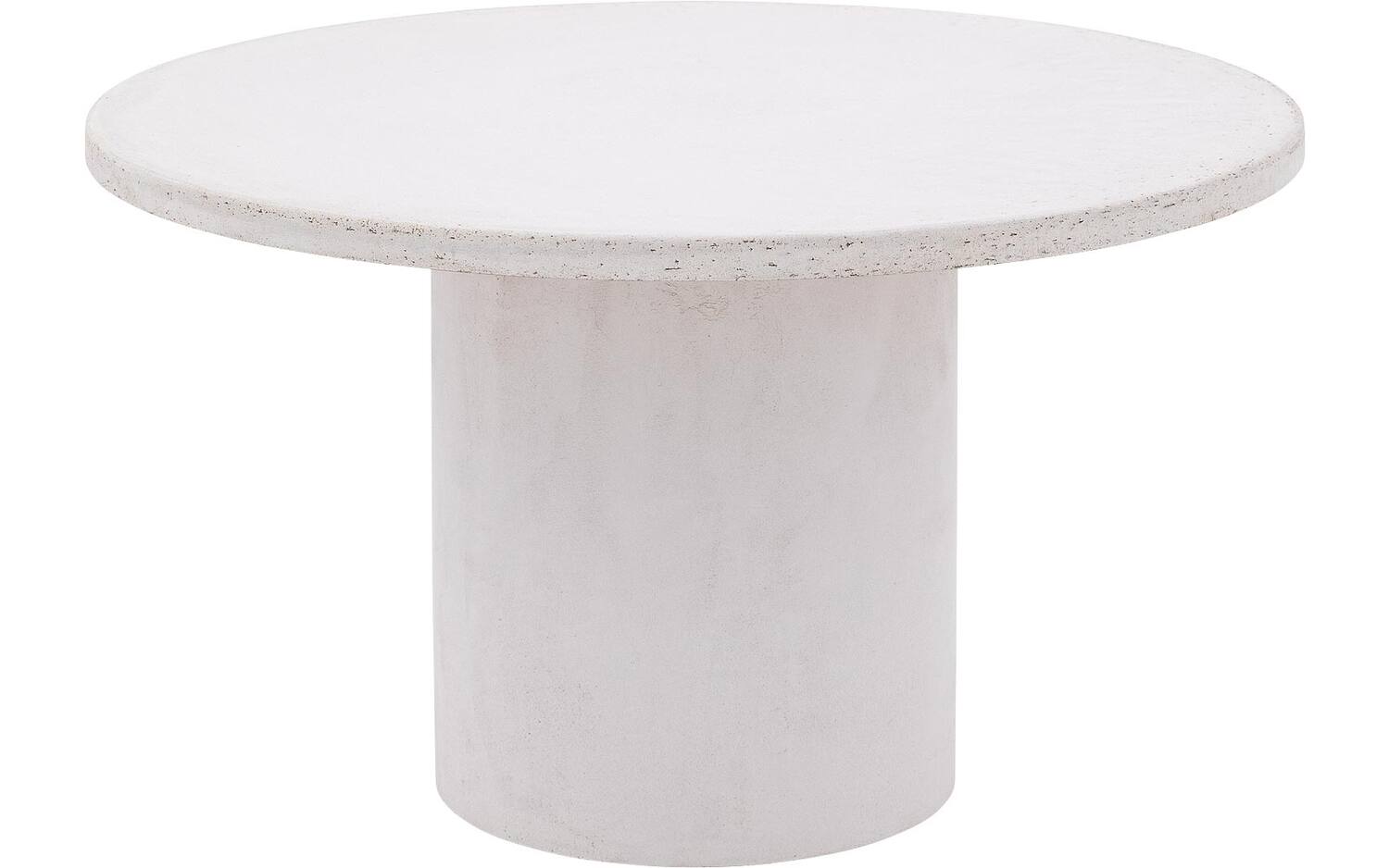 Goossens Salontafel Stone rond, beton wit, urban industrieel, 70 x 40 x 70 cm - 8718823254303