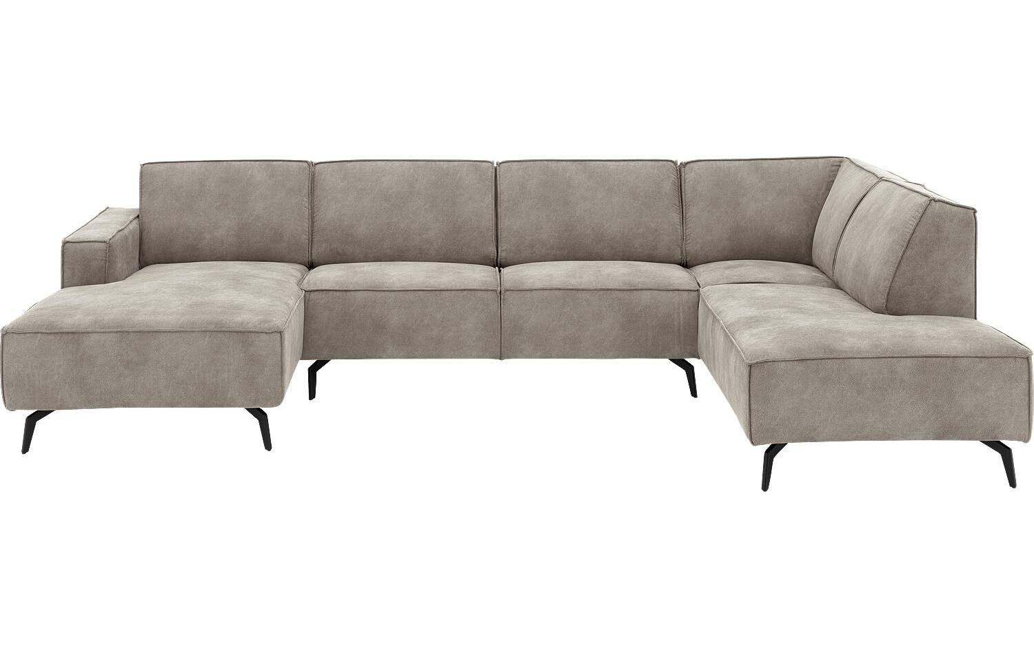 Goossens Hoekbank Hercules grijs, microvezel, 2-zits, modern design met ligelement rechts - 8718823331028