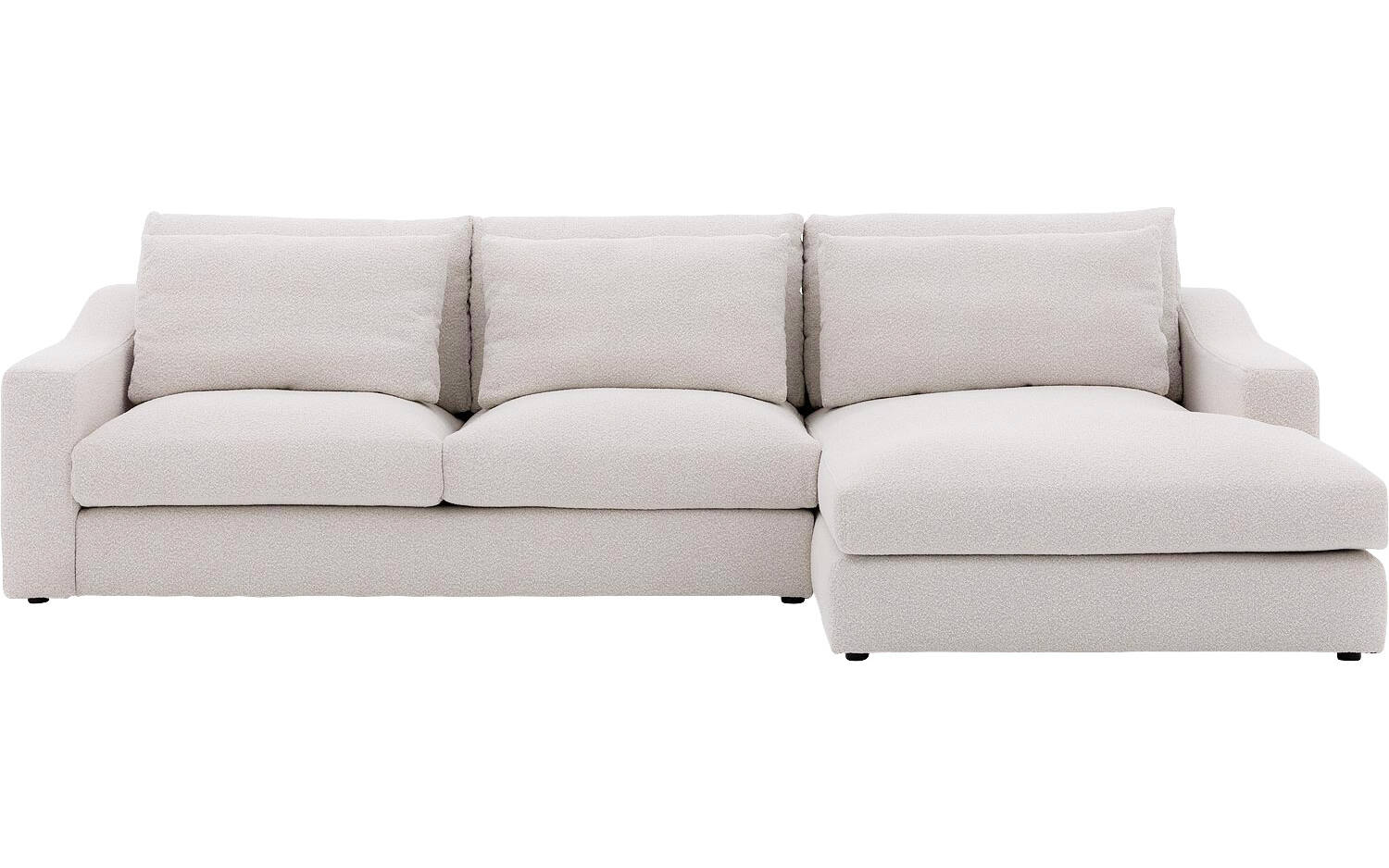 Goossens Hoekbank Odette wit, stof, 2,5-zits, stijlvol landelijk met chaise longue rechts - 8718823254846