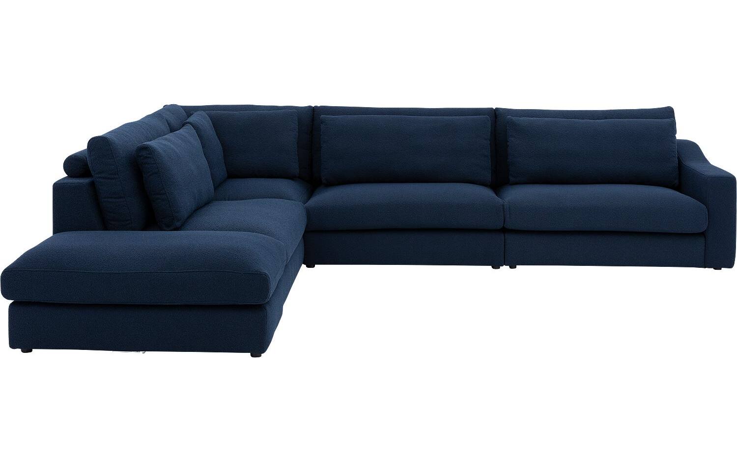 Goossens Hoekbank Odette blauw, stof, 1,5-zits, stijlvol landelijk - 8718823256796