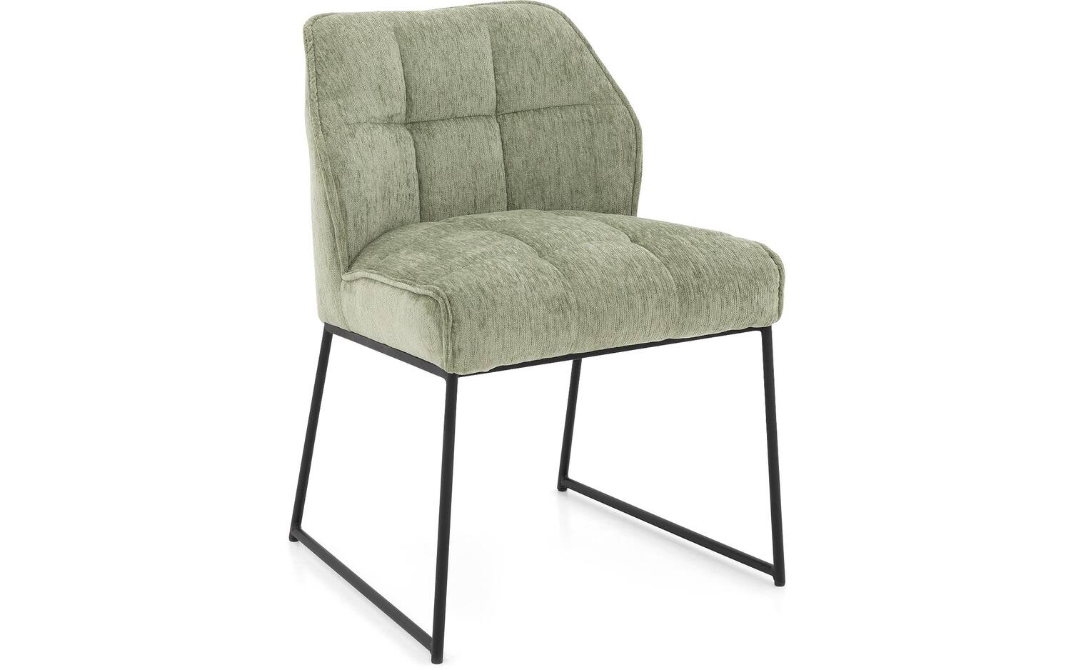 Goossens Eetkamerstoel Ronnie groen stof leuning, elegant chic - 8718823259872