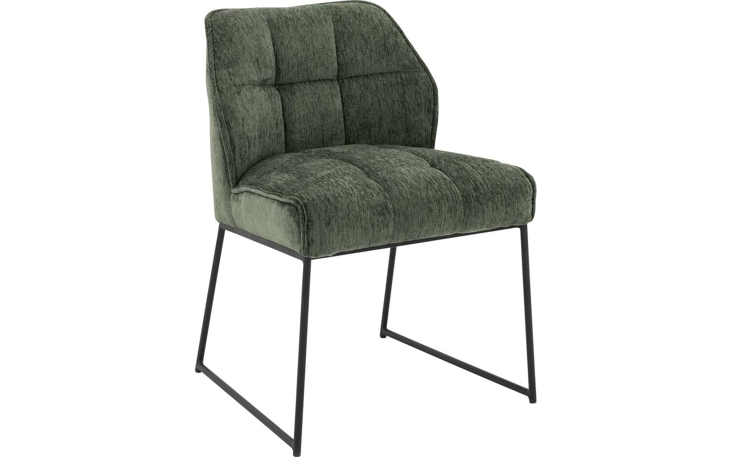 Goossens Eetkamerstoel Ronnie groen stof leuning, elegant chic - 8718823241044