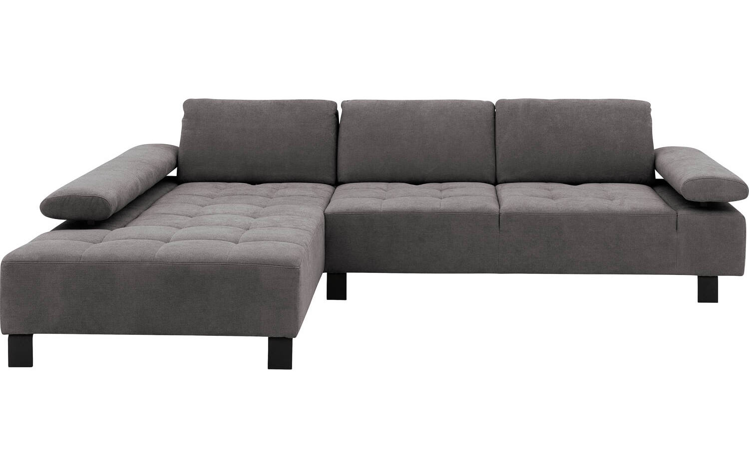 Goossens Bank Alvin grijs, stof, 3-zits, modern design met chaise longue links - 8718823259520