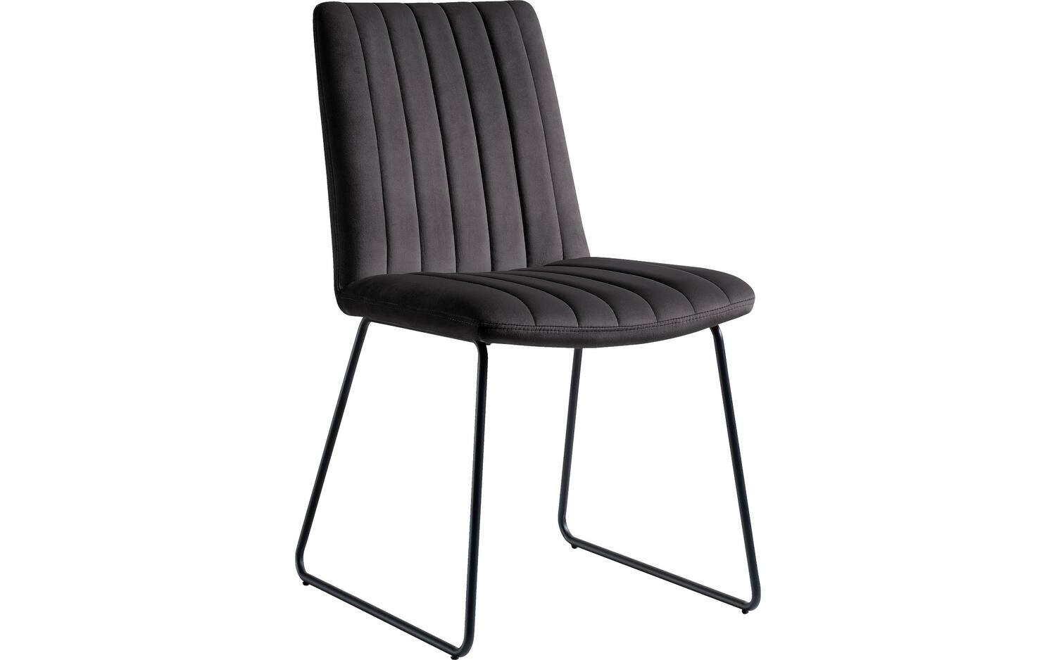 Goossens Eetkamerstoel Manta zwart stof leuning, urban industrieel - 8718823264272