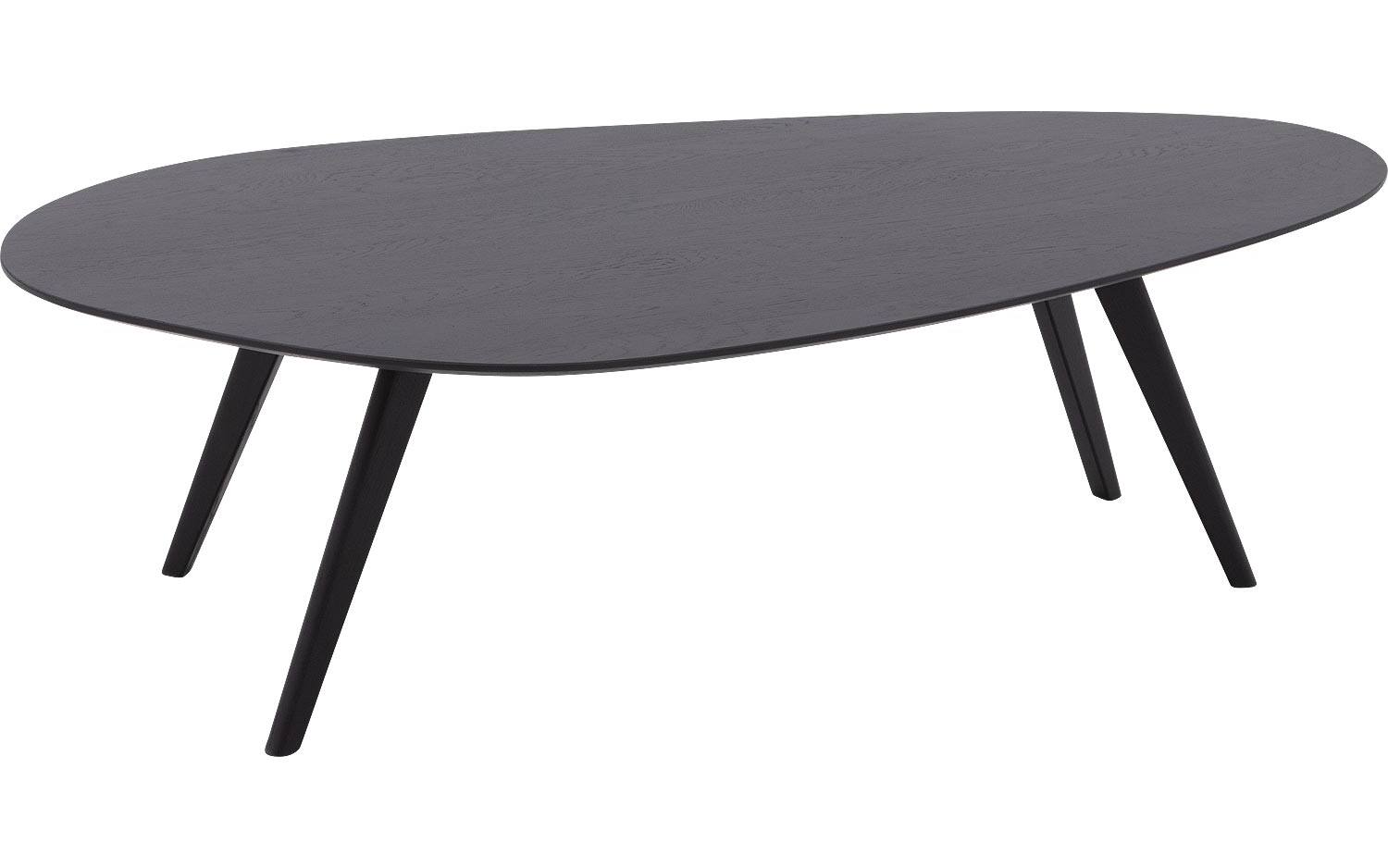 Goossens Salontafel Ferry organisch, hout eiken zwart, elegant chic, 135 x 36 x 75 cm