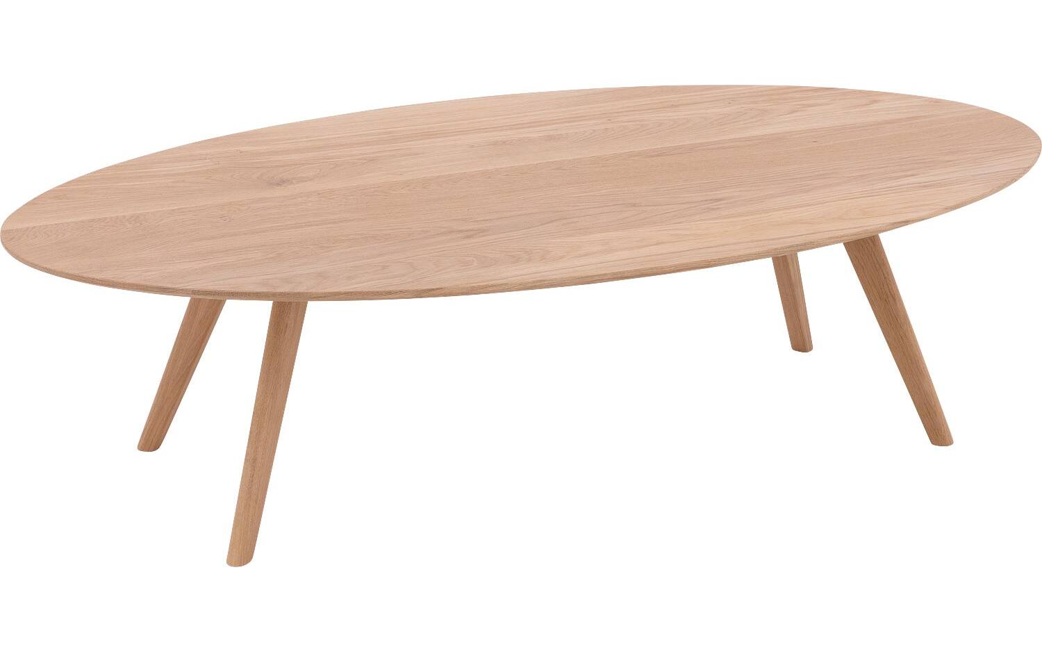 Goossens Salontafel Ferry ovaal, hout eiken blank, elegant chic, 135 x 36 x 75 cm - 8718823266467