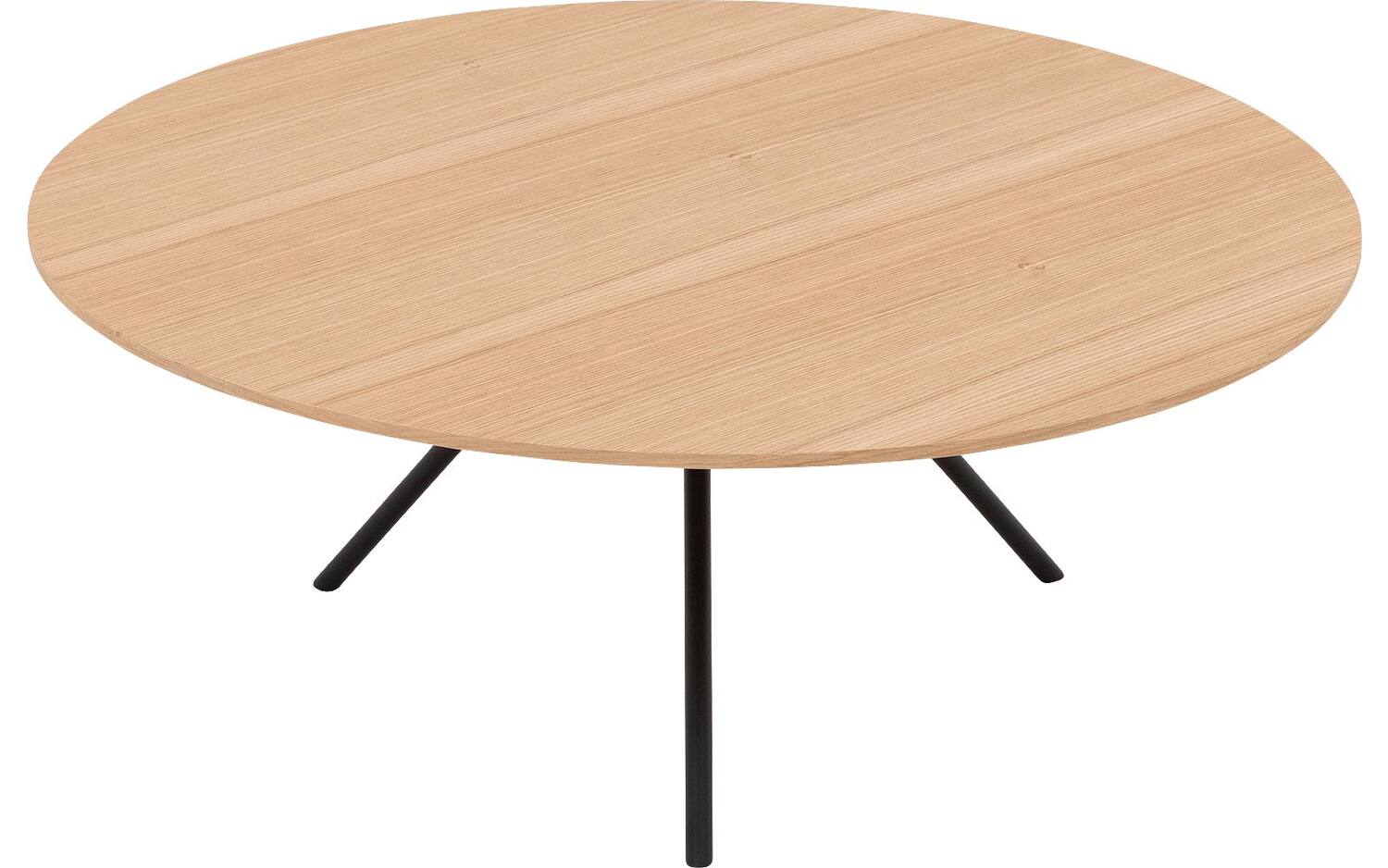 Goossens Salontafel Bo rond, hout eiken blank, modern design, 80 x 31 x 80 cm - 8718823266795