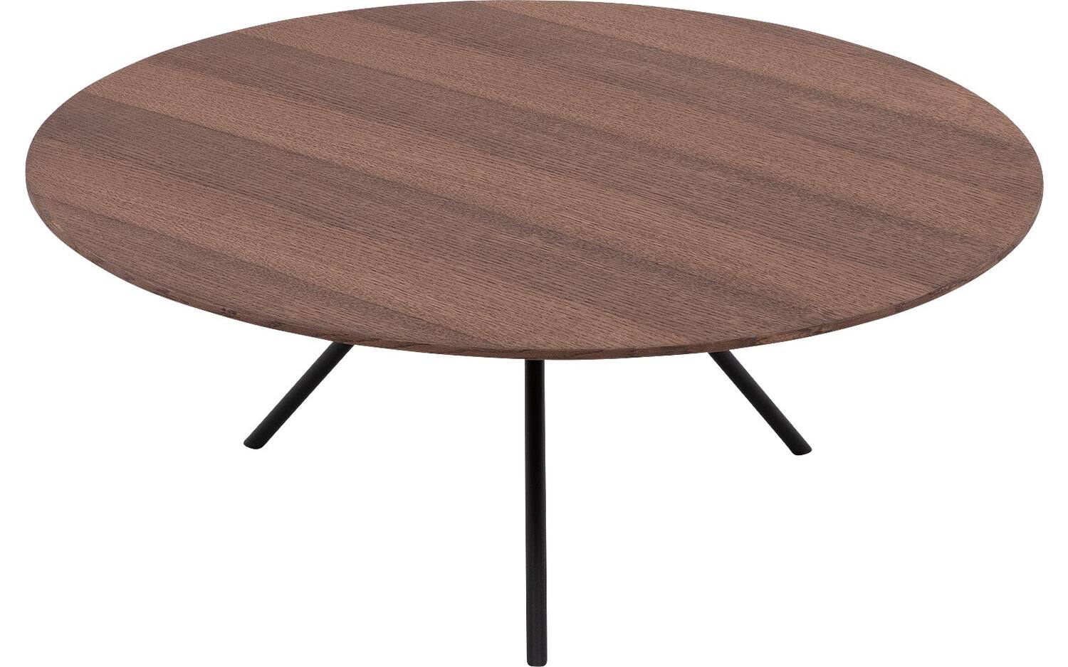 Goossens Salontafel Bo rond, hout eiken donker bruin, modern design, 80 x 31 x 80 cm - 8718823266801
