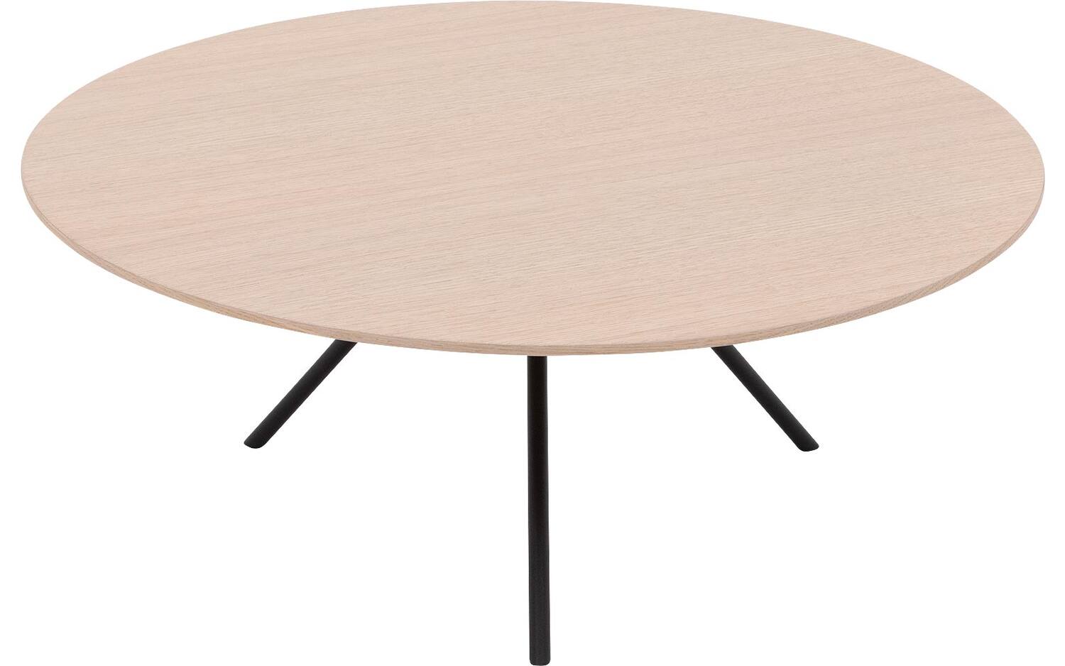 Goossens Salontafel Bo rond, hout eiken wit, modern design, 80 x 31 x 80 cm - 8718823266818