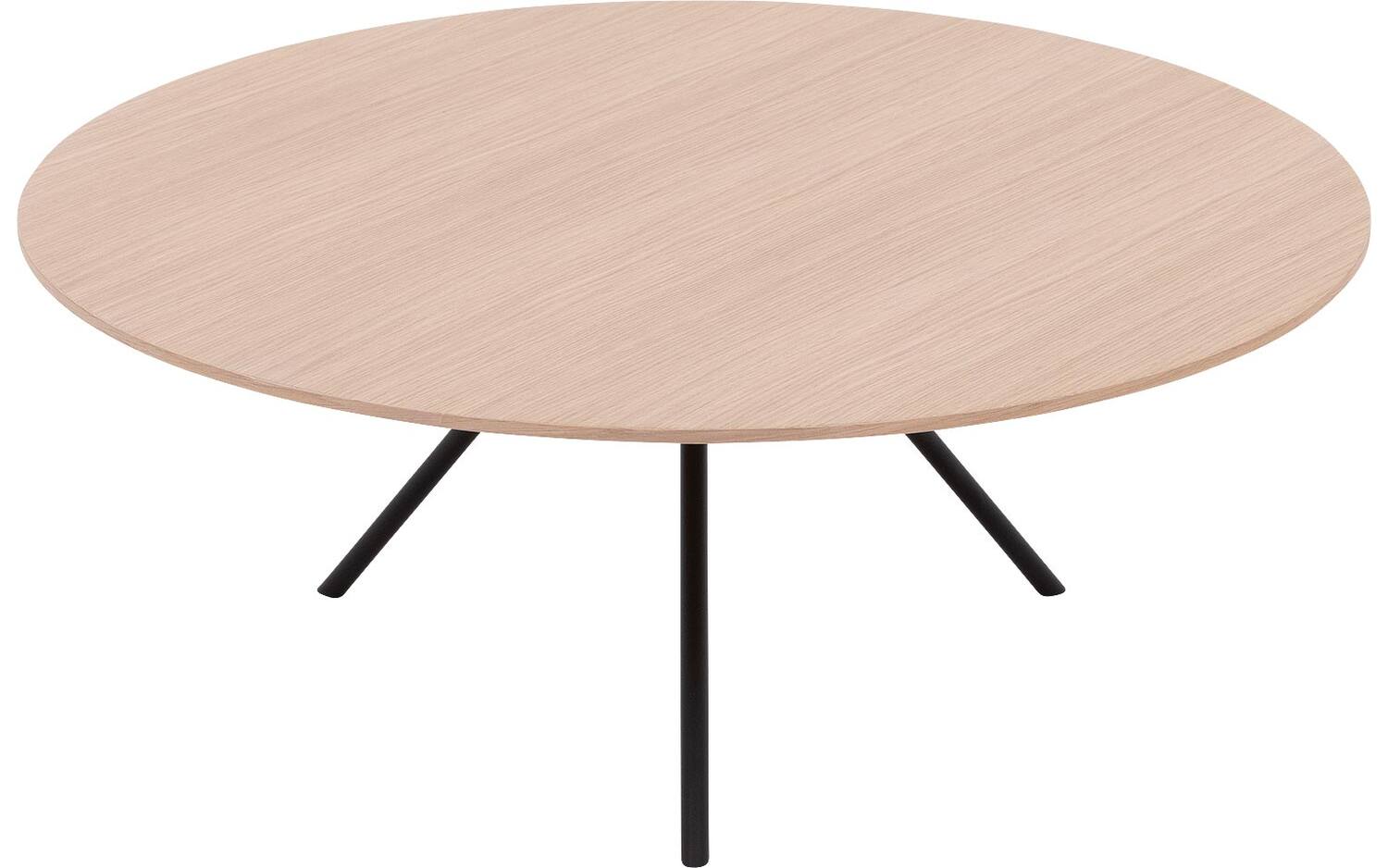 Goossens Salontafel Bo rond, hout eiken wit, modern design, 80 x 31 x 80 cm - 8718823266825