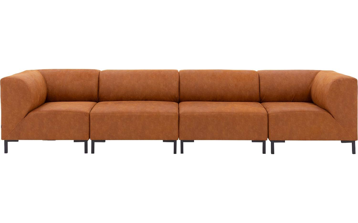 Goossens Excellent Bank Marshall cognac, micro leer, 2 x 1,5-zits, urban industrieel - 8718823270471