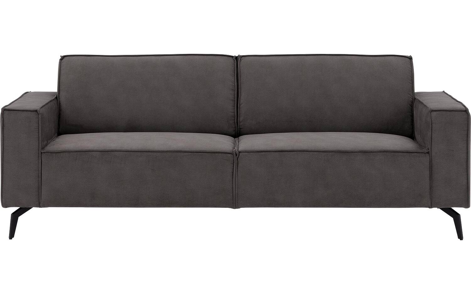 Goossens Hoekbank Hercules donkergrijs, microvezel, 3-zits, modern design