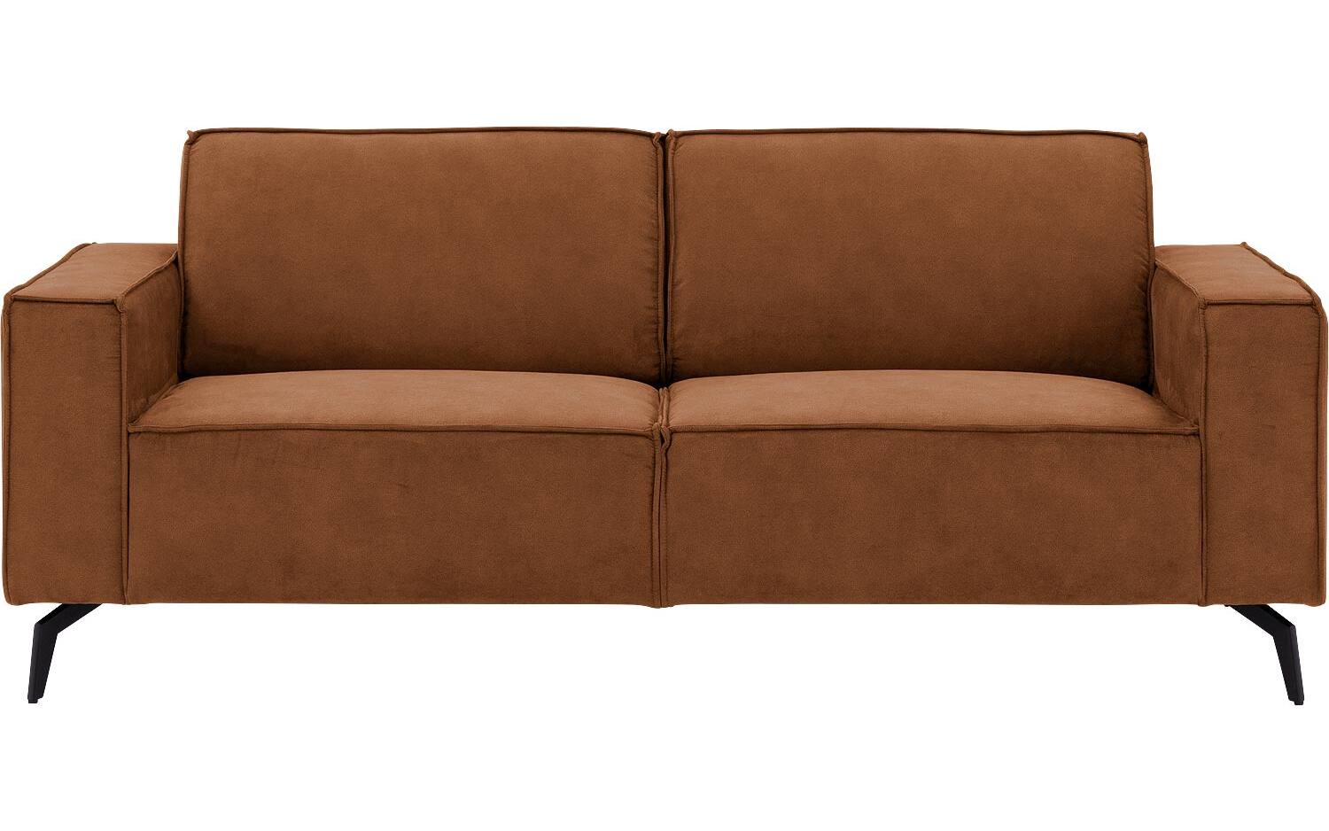 Goossens Hoekbank Hercules bruin, microvezel, 2,5-zits, modern design