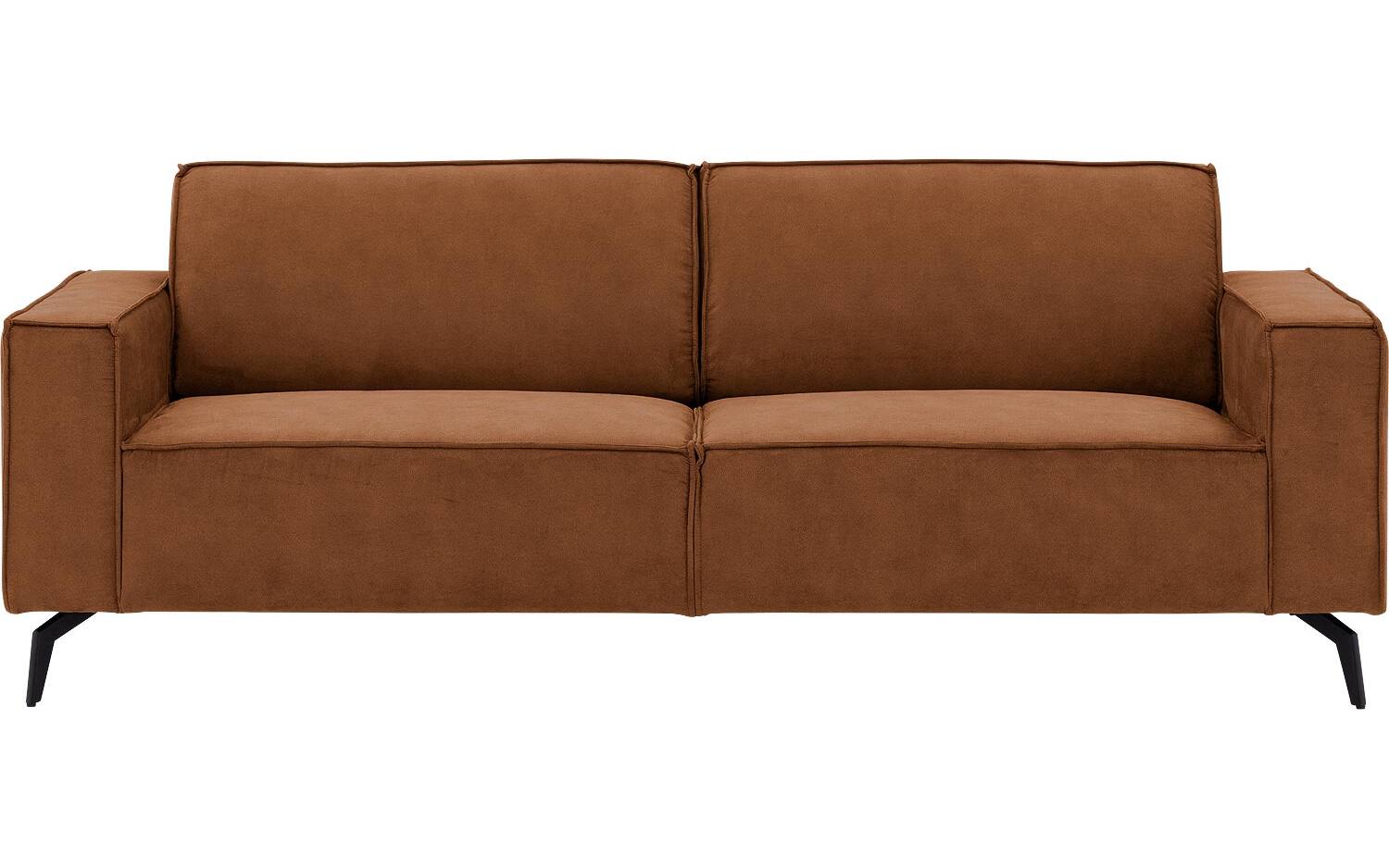 Goossens Hoekbank Hercules bruin, microvezel, 3-zits, modern design