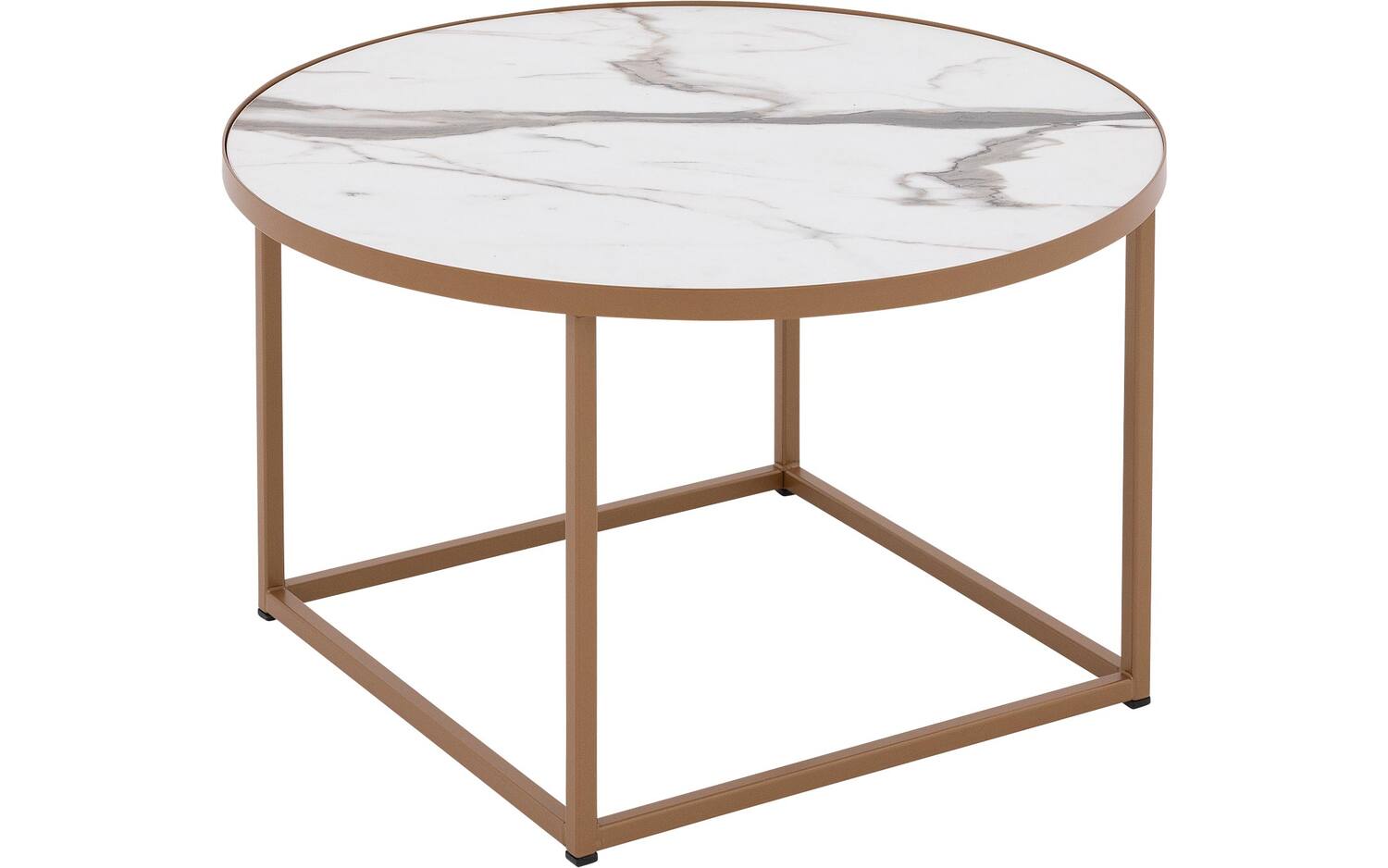 Goossens Salontafel Livia rond, hpl zwart, modern design, 61 x 35 x 61 cm