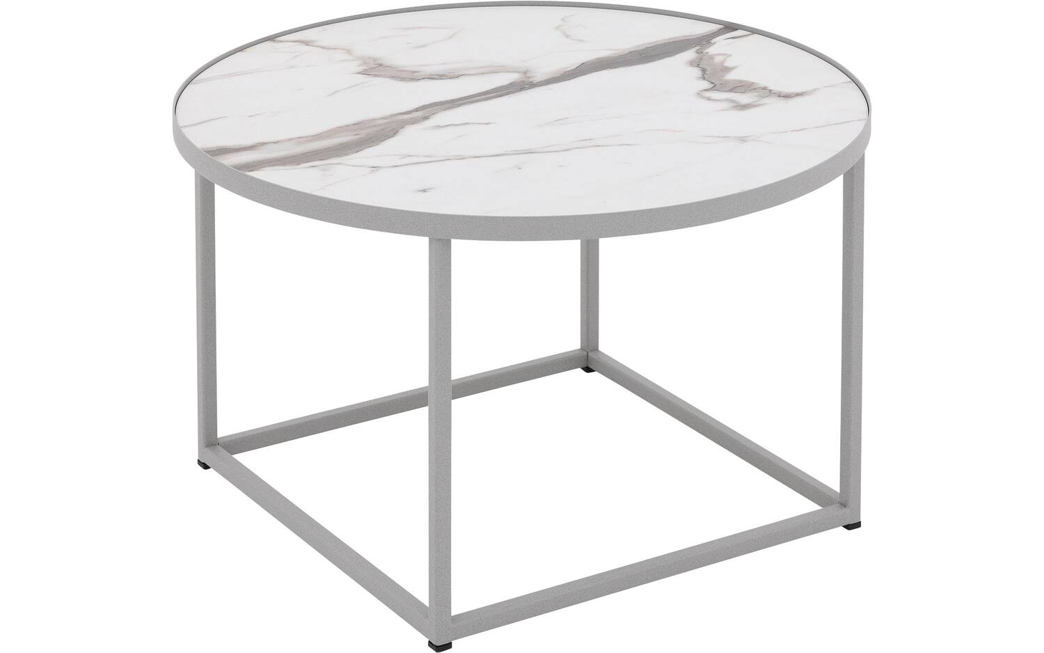 Goossens Salontafel Livia rond, hpl zwart, modern design, 61 x 35 x 61 cm