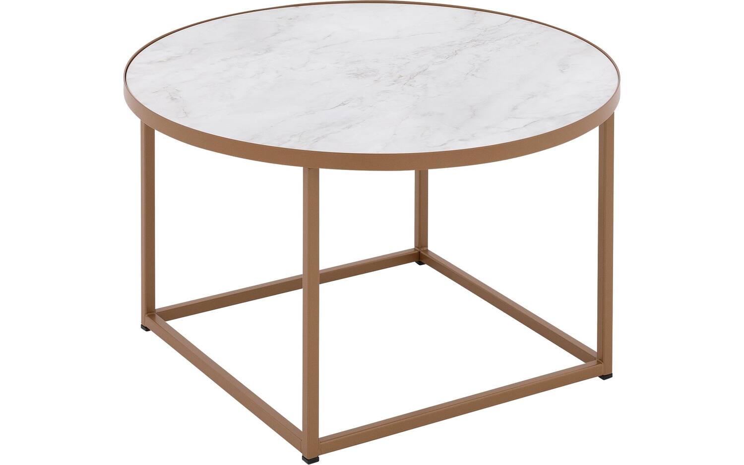Goossens Salontafel Livia rond, hpl roze, modern design, 61 x 35 x 61 cm - 8718823339451