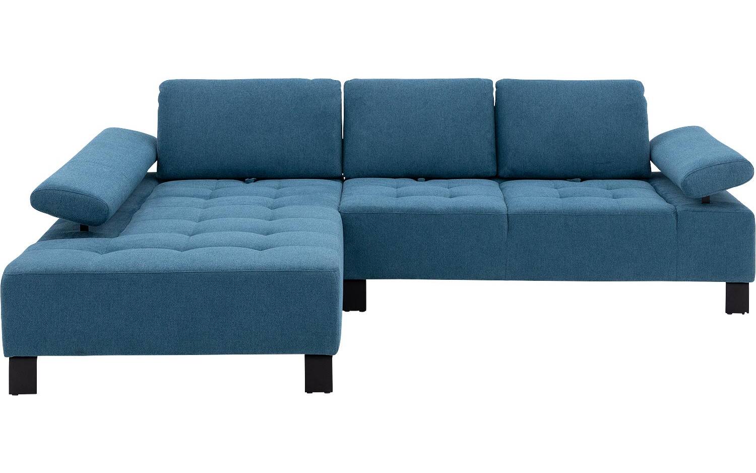 Goossens Bank Alvin blauw, stof, 2,5-zits, modern design met chaise longue links - 8718823258349
