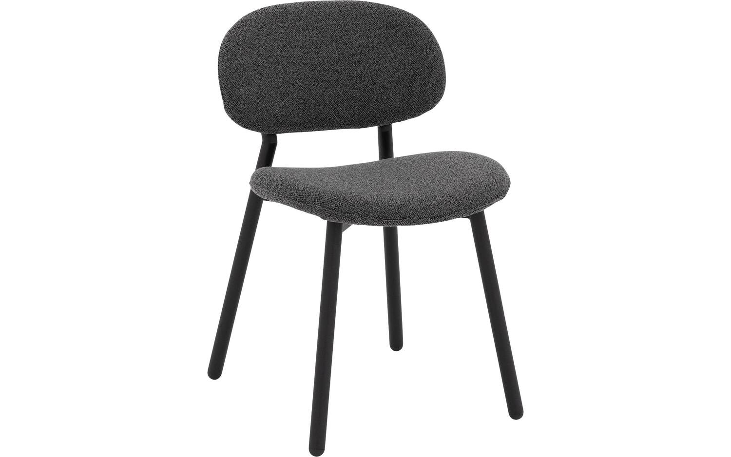 Goossens Basic Stoel Change donkergrijs stof leuning, modern design - 8718823270778