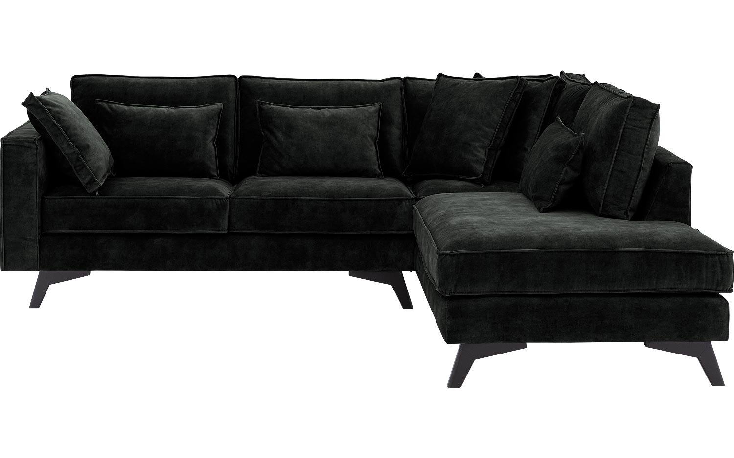 Goossens Bank Chambre zwart, stof, 2-zits, elegant chic met ligelement rechts - 8718823283761