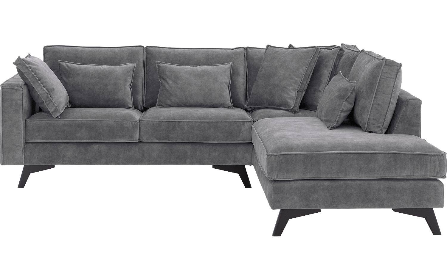 Goossens Bank Chambre grijs, stof, 2-zits, elegant chic met ligelement rechts - 8718823283792