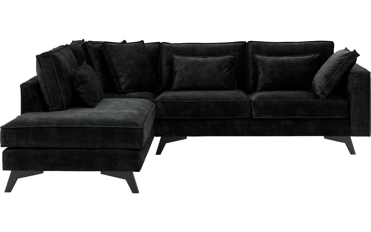 Goossens Bank Chambre zwart, stof, 2,5-zits, elegant chic met ligelement links - 8718823284829