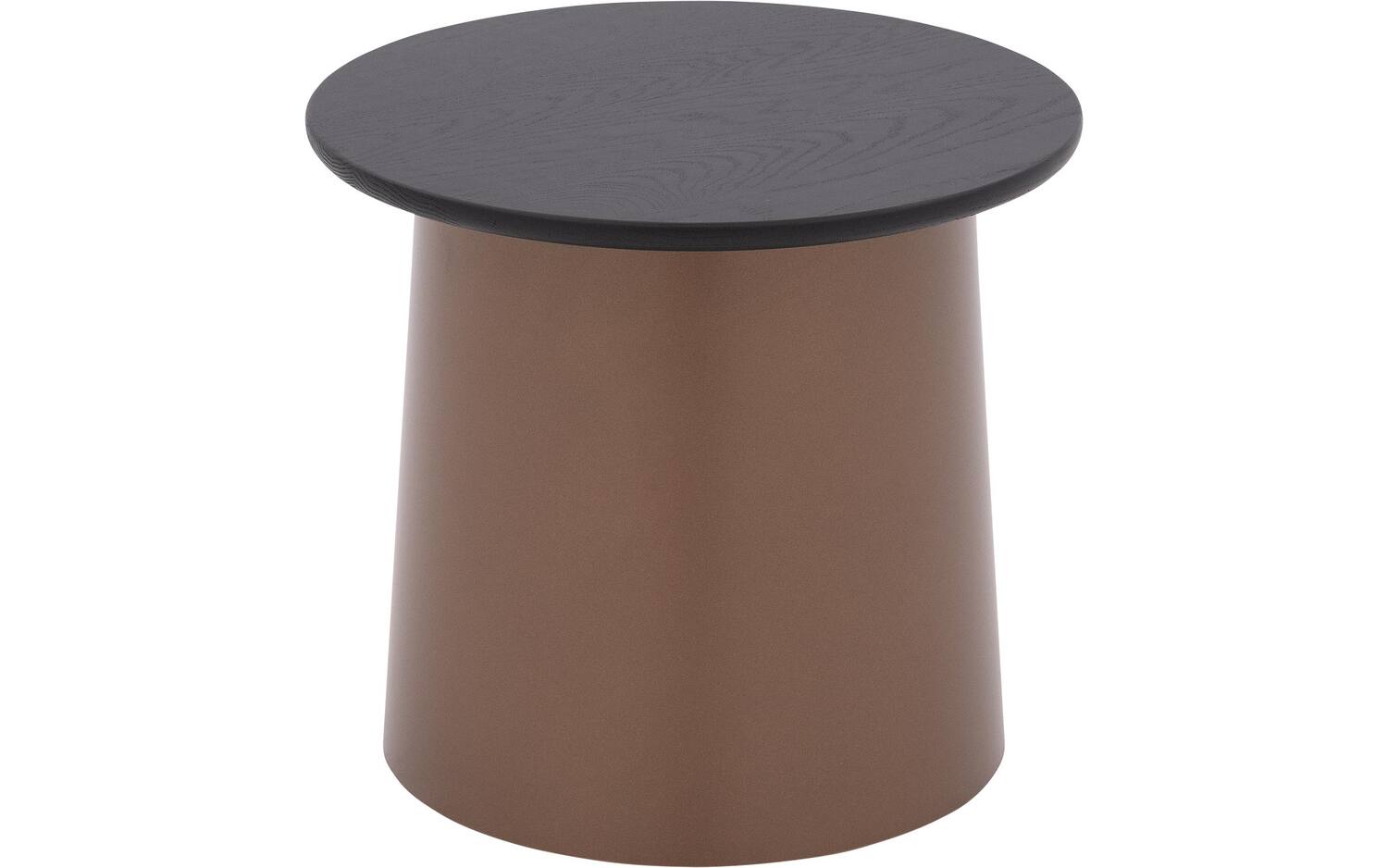 Goossens Excellent Salontafel Uniek rond, hout eiken zwart, elegant chic, 50 x 44 x 50 cm - 8718823278880
