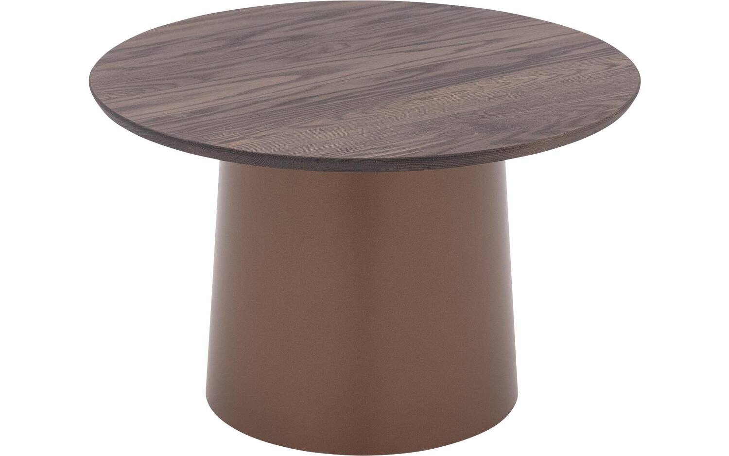 Goossens Excellent Salontafel Uniek rond, hout eiken donker bruin, elegant chic, 70 x 44 x 70 cm - 8718823278965