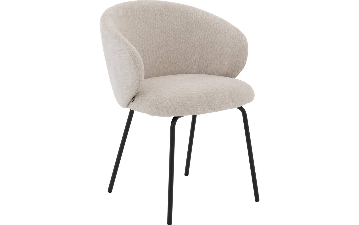 Goossens Stoel Noomi beige stof met armleuning, - 8718823282429