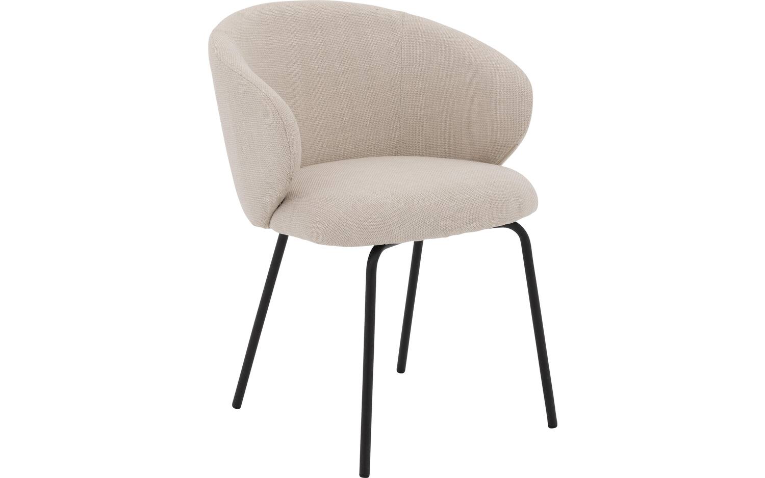Goossens Stoel Noomi beige stof met armleuning, - 8718823282474