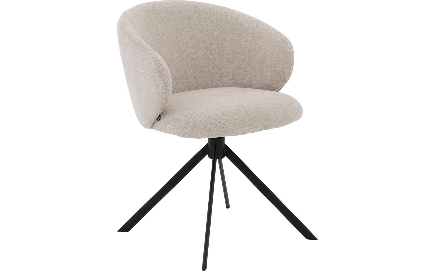Goossens Stoel Noomi beige stof met armleuning, - 8718823282542