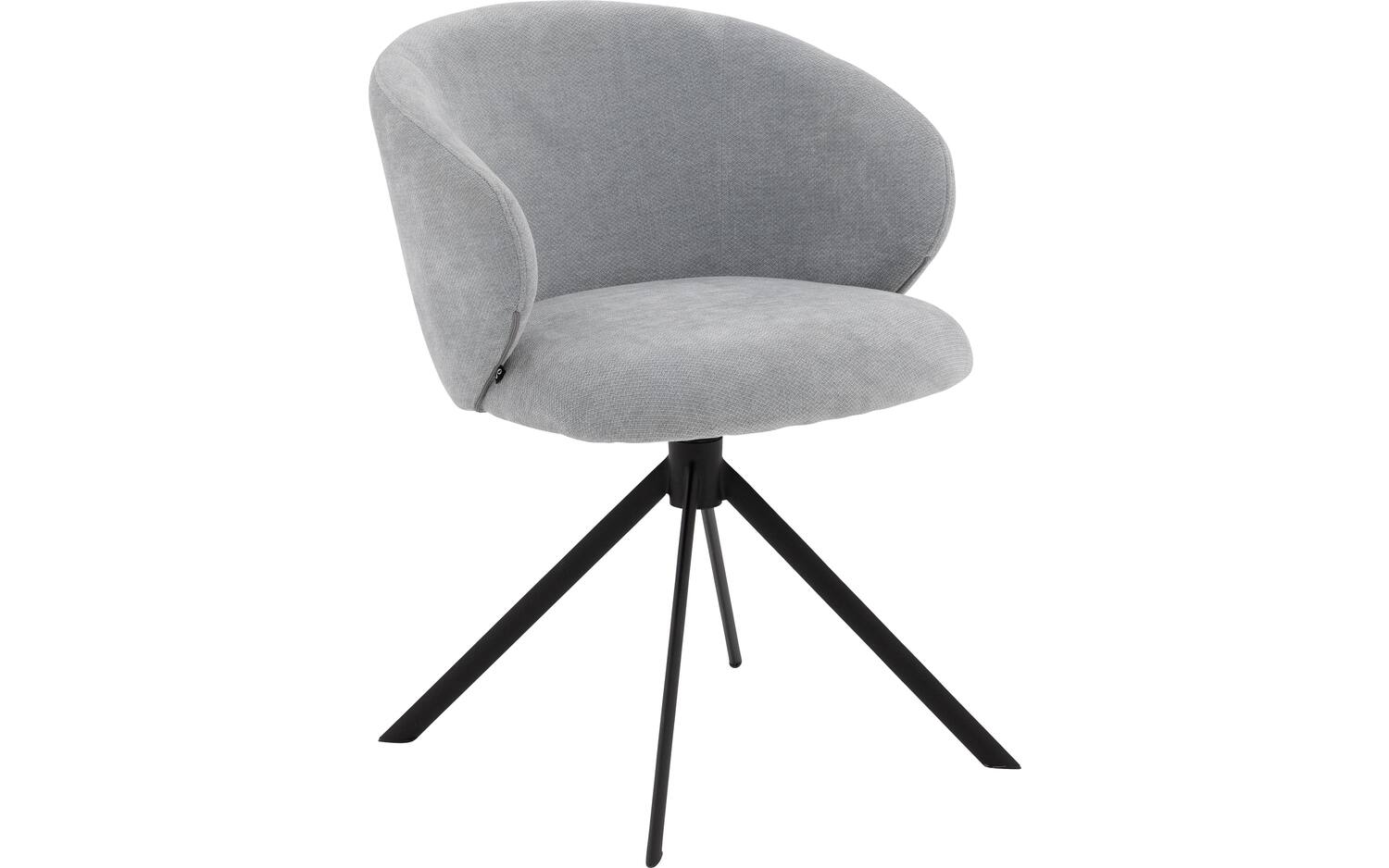 Goossens Stoel Noomi blauw stof met armleuning, - 8718823282559