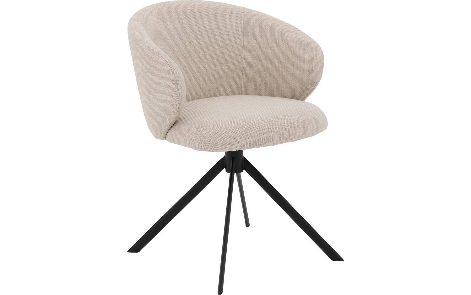 Goossens Stoel Noomi beige stof met armleuning, - 8718823282597
