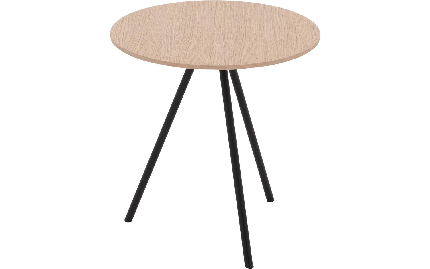 Goossens Salontafel Bo rond, hout eiken wit, modern design, 40 x 42 x 40 cm - 8718823286991