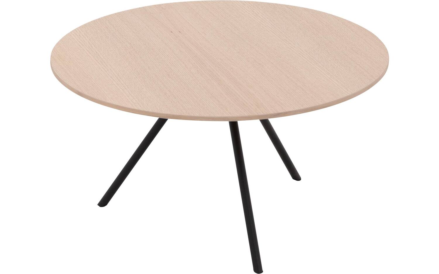 Goossens Salontafel Bo rond, hout eiken wit, modern design, 60 x 36 x 60 cm - 8718823287004