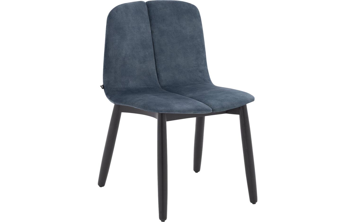 Goossens Eetkamerstoel Tulip blauw stof leuning, - 8718823290936