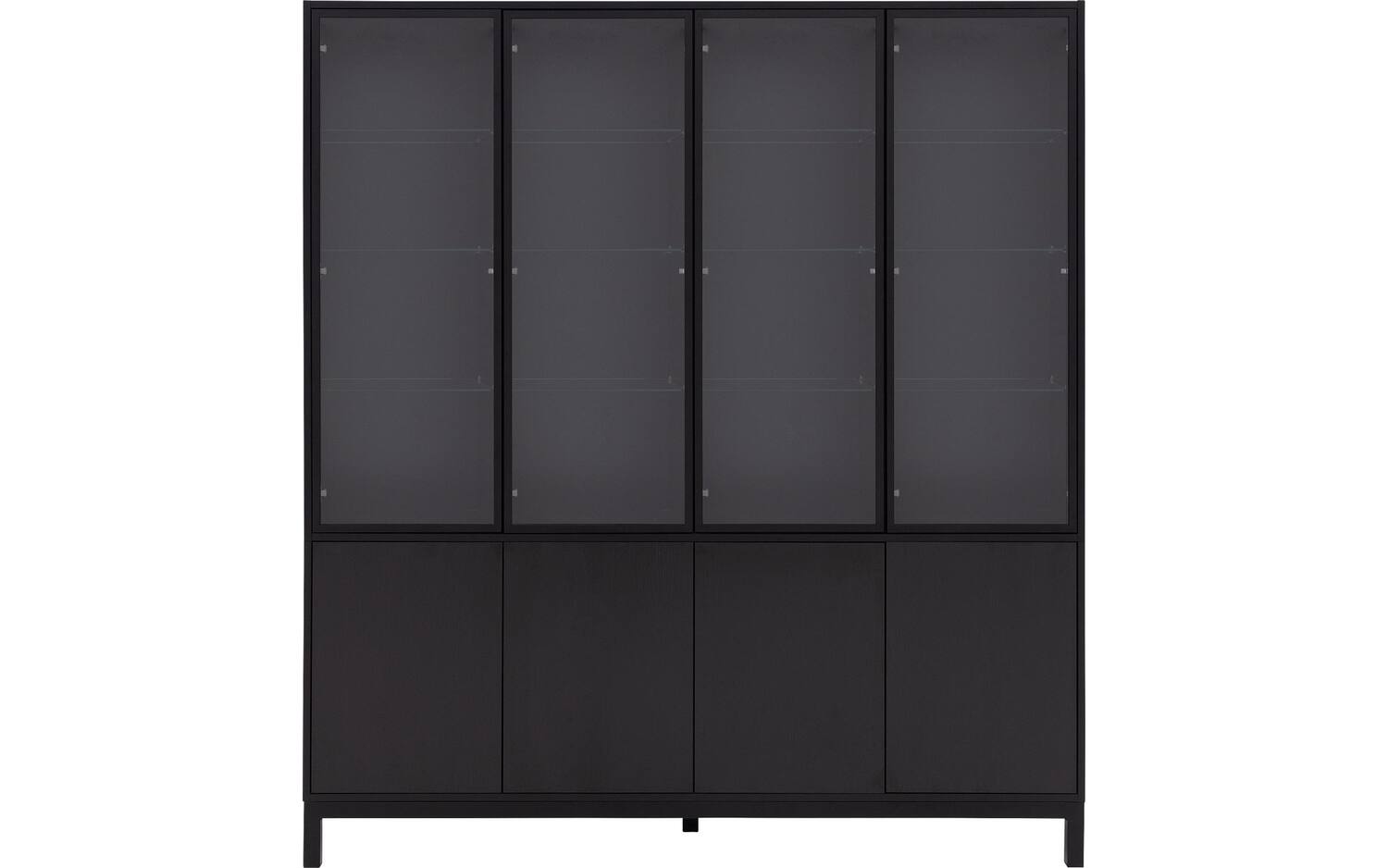 Goossens Vitrinekast Valencia, 4 glasdeuren 4 dichte deuren - 8718823287554