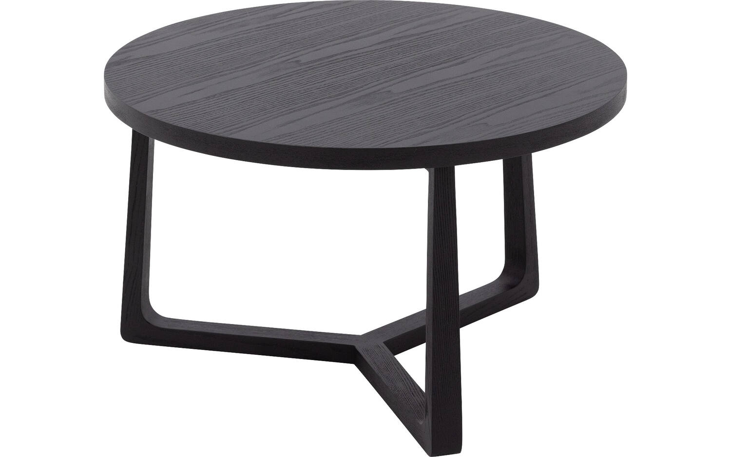 Goossens Salontafel Luciano rond, essenhout zwart,, 75 x 45 x 75 cm - 8718823295849