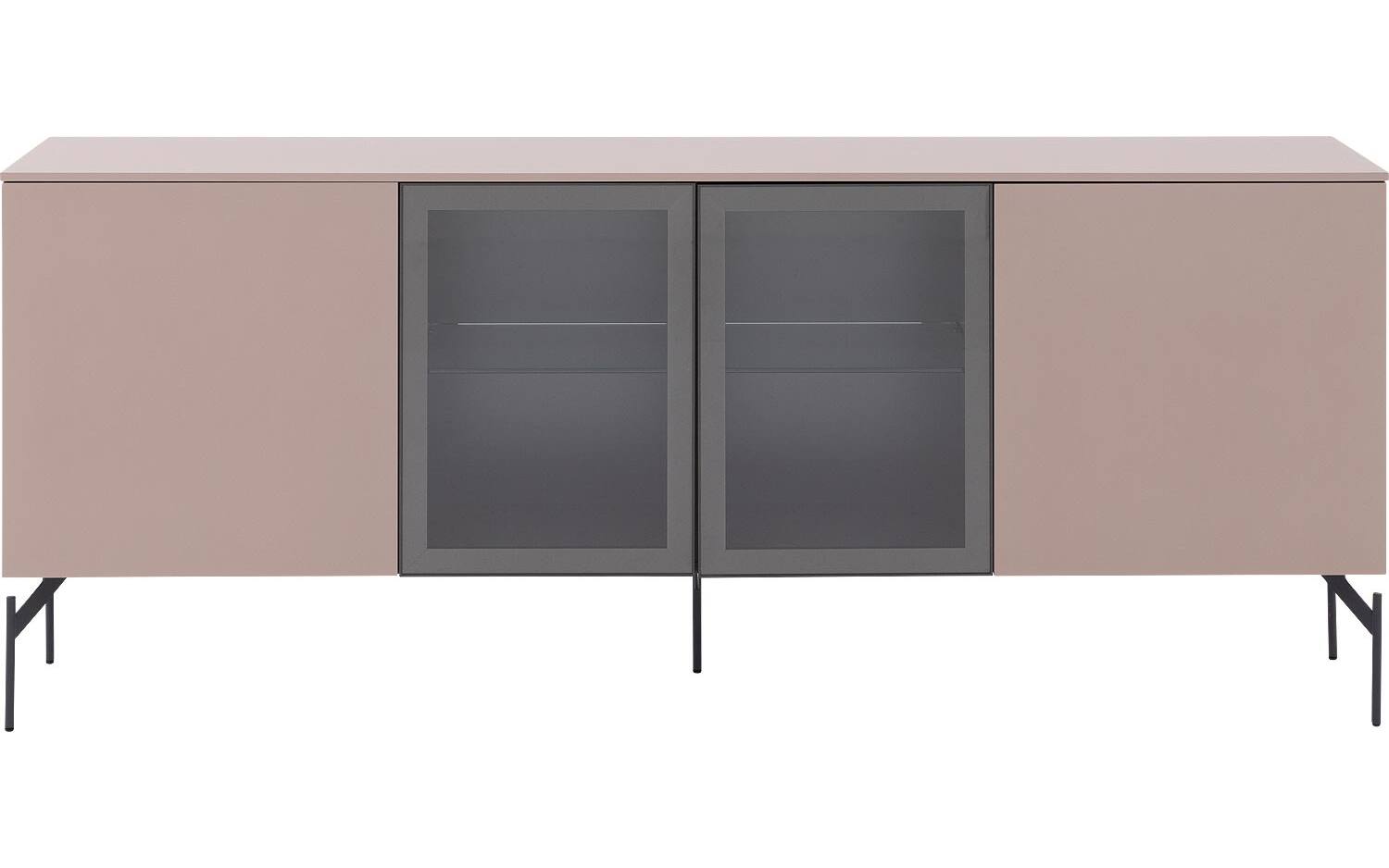 Goossens Excellent Dressoir Fame, 4 deuren staand (2 dichte deuren, 2 midden glasdeuren) - 8718823290134