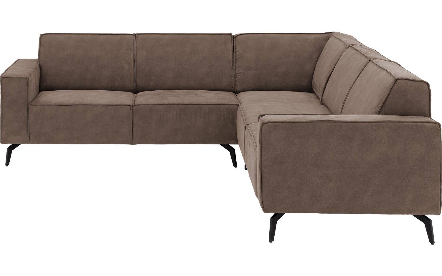 Goossens Hoekbank Hercules bruin, microvezel, 2-zits, modern design