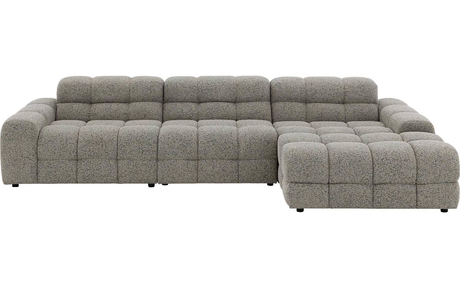 Goossens Bank Dean groen, stof, met chaise longue rechts - 8718823295917