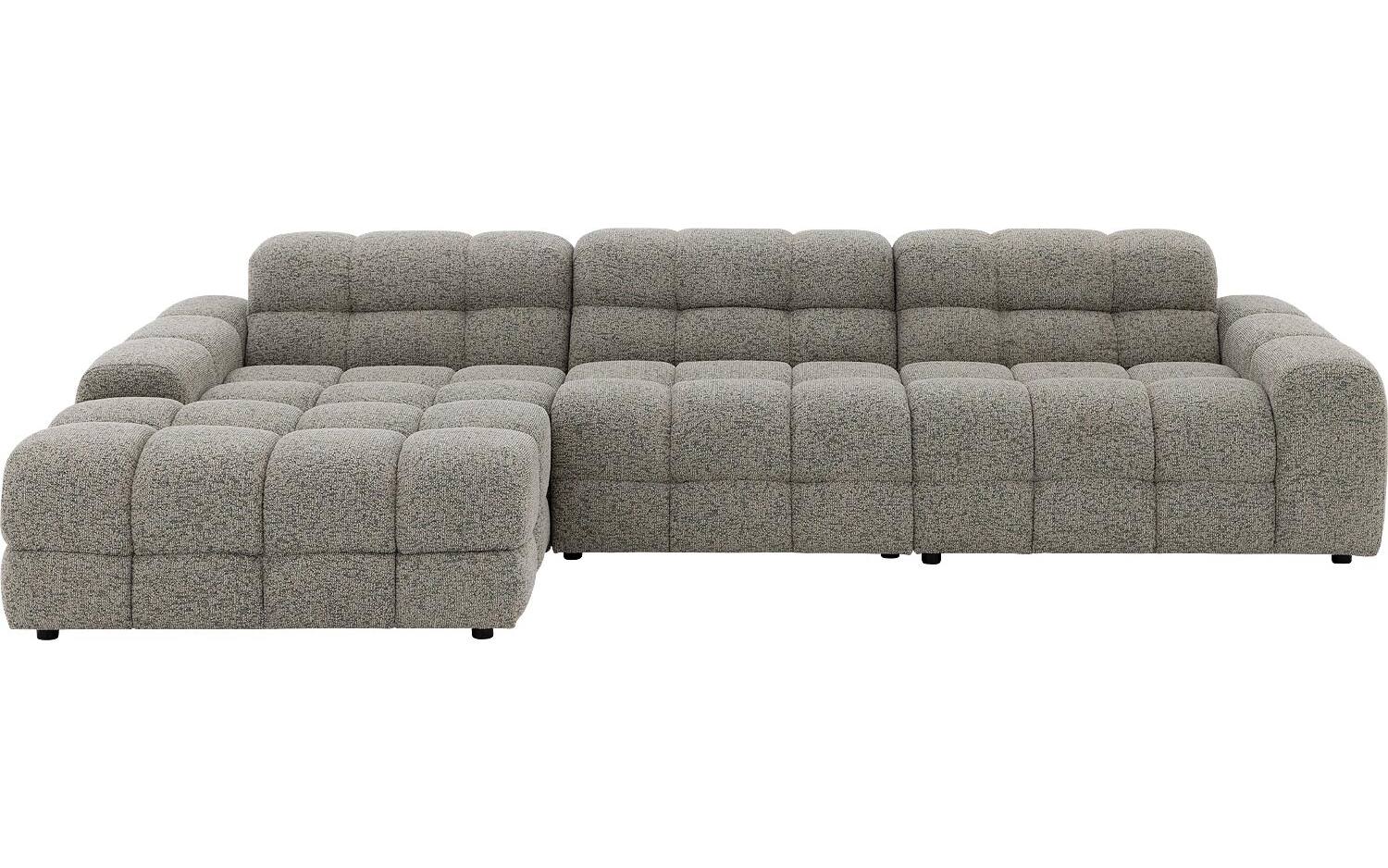 Goossens Bank Dean groen, stof, met chaise longue links - 8718823295924