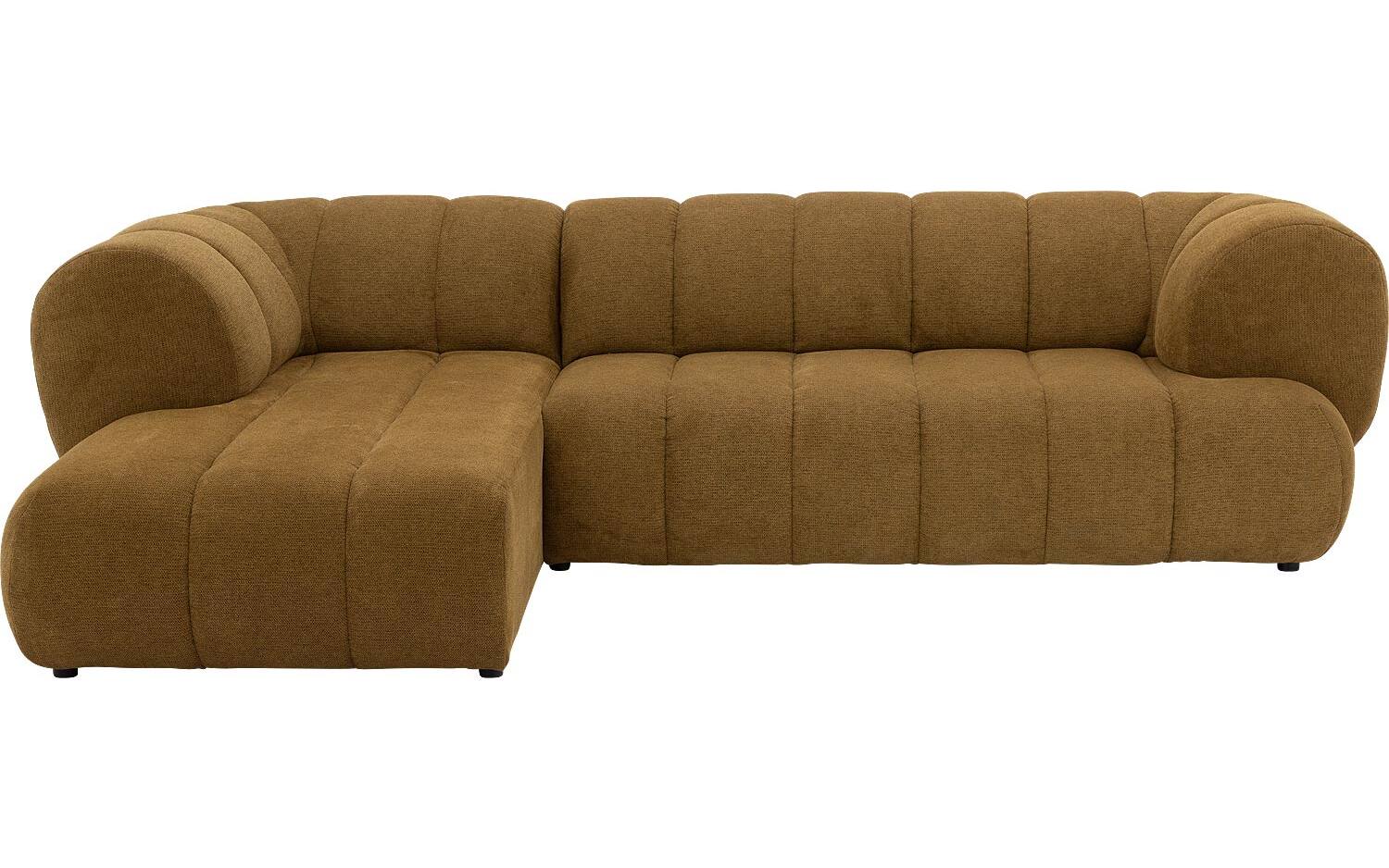 Goossens Bank Weave geel, stof, 2,5-zits, met ligelement links - 8718823303780