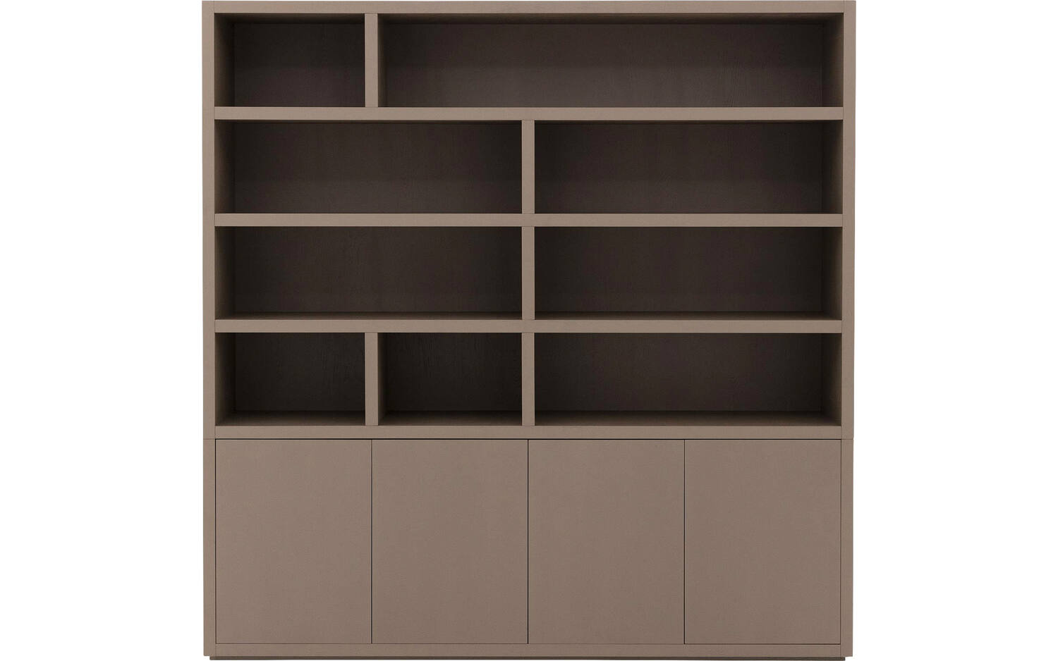 Goossens Buffetkast Barcelona, 4 deuren 9 open vakken, bruin eiken, 208 x 212 x 45 cm, stijlvol landelijk - 8718823294514