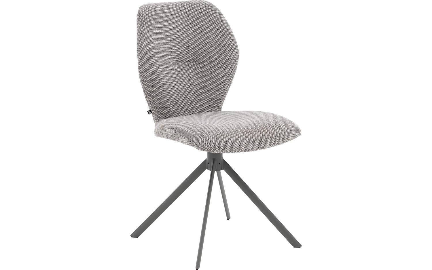 Goossens Eetkamerstoel Hera lichtgrijs stof leuning, modern design - 8718823299144